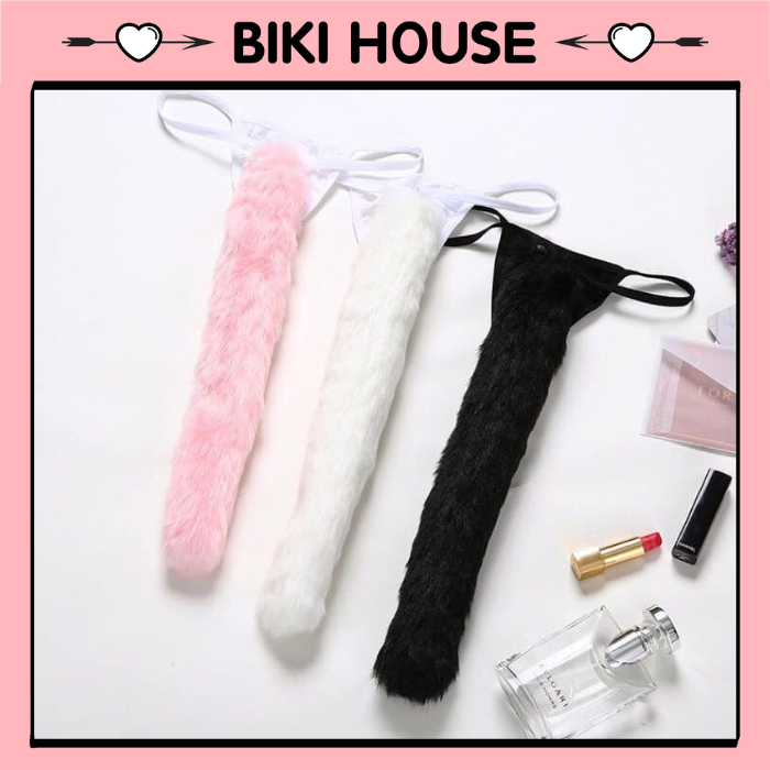 Quần lót đuôi cáo sexy đáng yêu quần chip đuôi hồ ly đen trắng dễ thương / phụ kiện cosplay đáng yêu