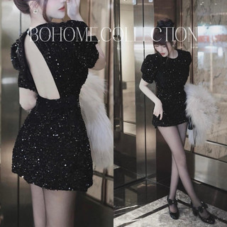 |KHOSIBOHOME| Đầm tiểu thư kim sa hở lưng ( sẵn mút)