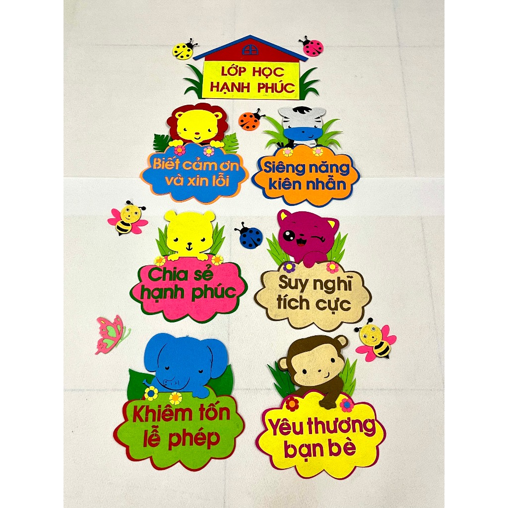 LỚP HỌC HẠNH PHÚC - TRANG TRÍ LỚP HỌC HẠNH PHÚC MẦM NON - TRANG TRÍ LỚP HỌC HẠNH PHÚC TIỂU HỌC
