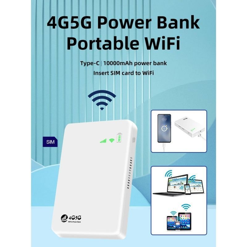 Cục phát wifi từ sim 4G kiêm pin sạc dự phòng 10000mAh TP10000, bộ phát wifi di động tốc độ cao 300Mbps Tất Cả Nhà Mạng