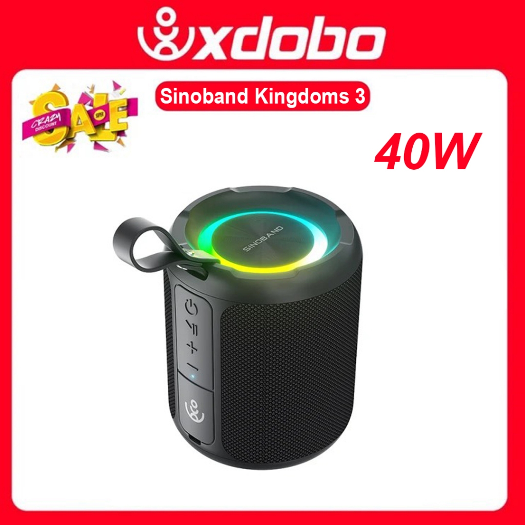 Loa Bluetooth 5.3 Xdobo 3 Kingdoms, Công Suất 40W, Có Đèn RGB Cho Loa Siêu Trầm, Hỗ Trợ Thẻ TF, USB, TWS - BH 12 THÁNG