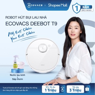 Robot hút bụi lau sàn Ecovacs T9 tặng phụ kiện + sáp thơm | Robot hút bụi Ecovacs T9 | Ecovacs Deebot T9