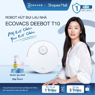 Robot Hút Bụi Ecovacs T10 tặng phụ kiện + sáp thơm/ giẻ - Robot hút bụi lau sàn Ecovacs T10