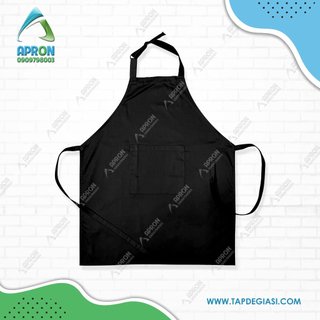 Tạp dề yếm trơn tạp dề phục vụ màu đen trơn kaki cotton Hàn Quốc