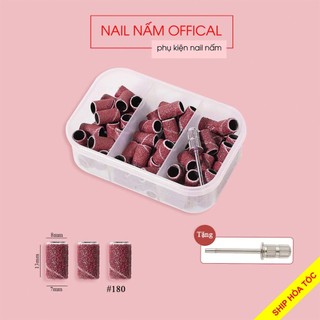 Hộp giấy nhám bọc đầu mài móng độ nhám mịn size 180