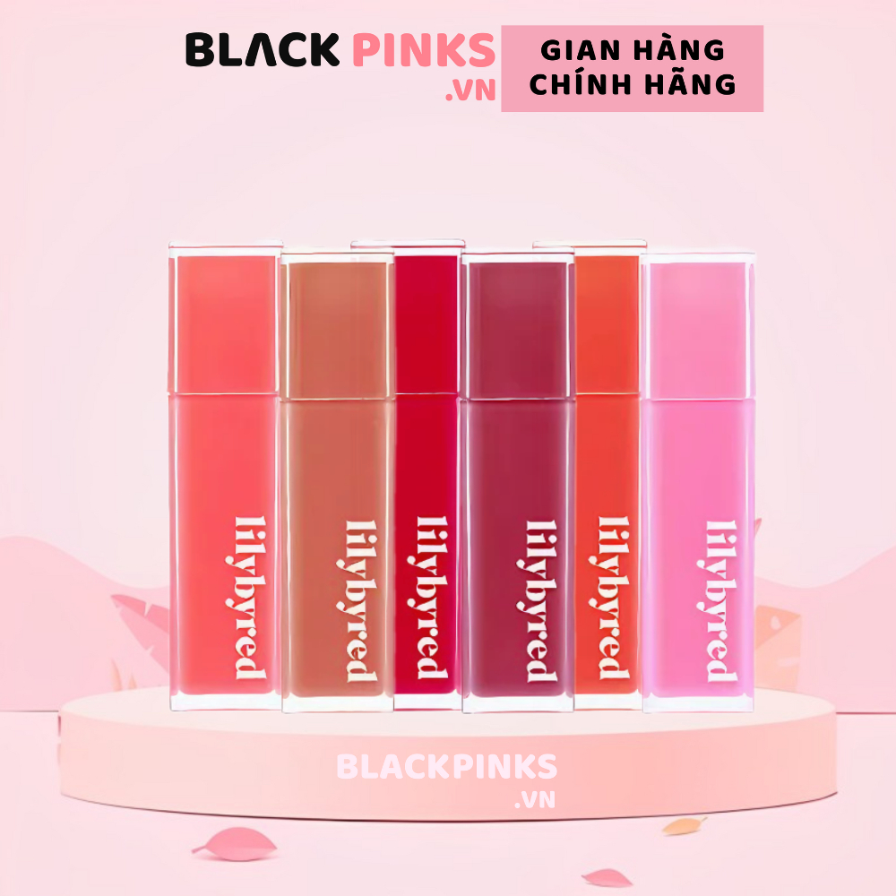 Son tint Lilybyred siêu lì 07 đỏ cherry/08 đỏ cam/09 cánh hồng khô/11 nâu cam sữa/12 đỏ gạch trầm 4g