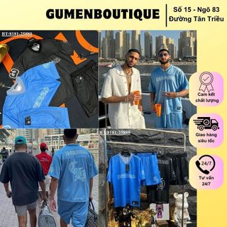 Bộ Quần Áo Nam Chôm Heart Thêu Logo Hai Mặt Cực Nét - Bộ Cộc Tay Nam CH Vải Lưới Thêu Họa Tiết Hot