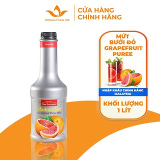 Mứt trái cây pha chế Madamsun vị Bưởi Đỏ (Grapefruit Puree Mix) chai 1L - Hàng nhập khẩu Malaysia