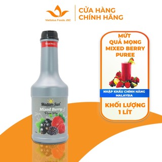 Mứt trái cây pha chế Madamsun hỗn hợp quả mọng (Mixed Berry Puree Mix) chai 1L - Hàng nhập khẩu chính hãng Malaysia