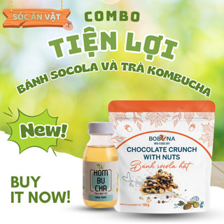 COMBO ĂN VẶT TIỆN LỢI: TÚI BÁNH SOCOLA HẠT VÀ TRÀ KOMBUCHA LIGHT