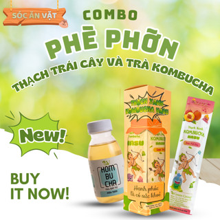 COMBO ĂN VẶT PHÈ PHỠN: THẠCH KOMBUCHA MIX VỊ TRÁI CÂY VÀ TRÀ KOMBUCHA LIGHT