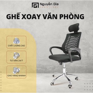 ghế xoay văn phòng có tựa đầu lưng xương cá nệm dày chất lượng cao