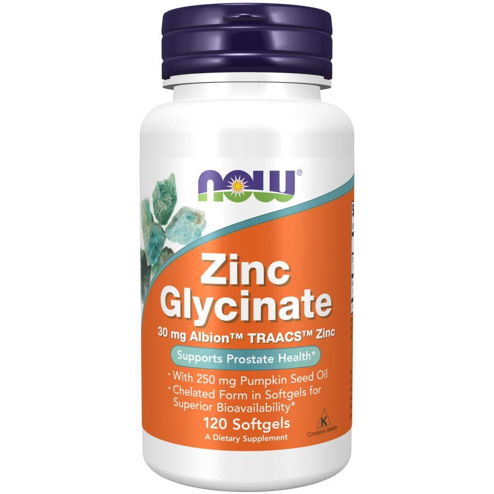Viên kẽm Now Zinc Glycinate 30mg 120 viên hỗ trợ giảm mụn, phục hồi cơ bắp và sinh lý nam