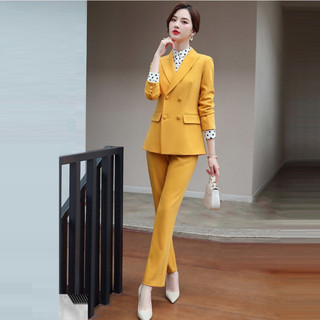 Vest nữ công sở áo vest tay dài quần dài tj36 - vàng
