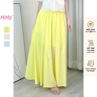Chân váy mimix trơn nữ dáng dài rộng xòe phong cách dễ thương chất thô kate 3 màu ej4180