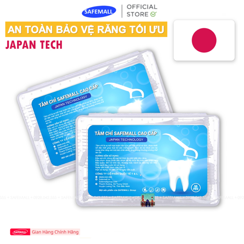 [BÁN CHẠY] Bán sỉ 10 hộp (hộp 50 chiếc) / Gói (gói 80 chiếc) tăm chỉ nha khoa Nhật Bản SAFEMALL