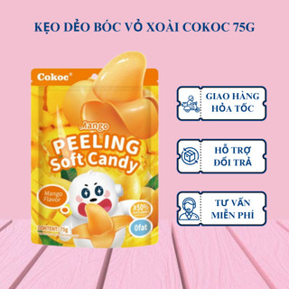 Kẹo Dẻo Bóc Vỏ Xoài Cokoc 75g - Kẹo Trái Cây Lột Vỏ 3D Bobo Ngon Lành Từng Miếng, Lột Vỏ Tự Nhiên
