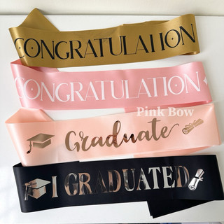 Băng rôn vải đeo chéo quấn quanh người nhân dịp Lễ tốt nghiệp/ I Graduated/ Congratulation/ Chúc mừng đủ màu