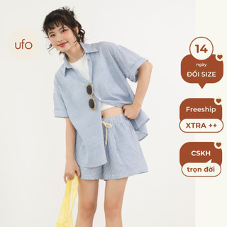 Set sơ mi + short chun linen kẻ - Mio Linen Set - ufo.thebasic