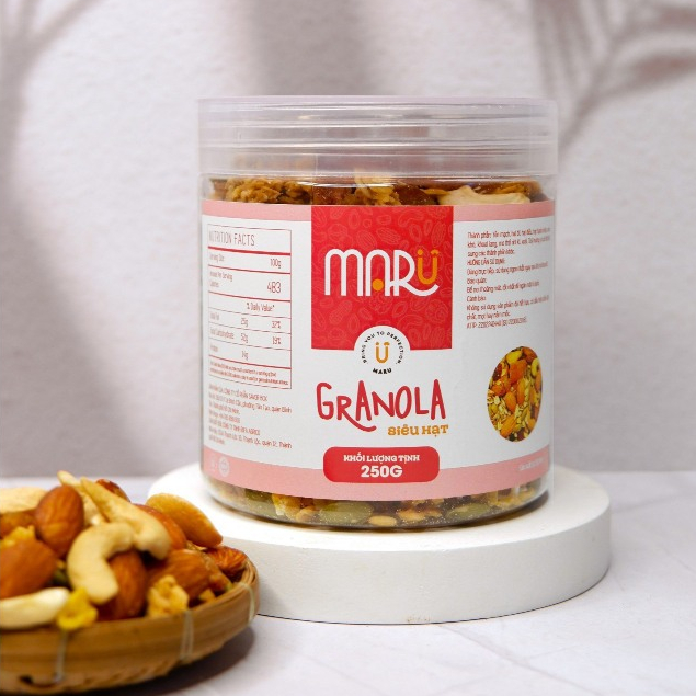 Hạt Dinh Dưỡng Mix MARU Hạt Granola Giảm Cân Dinh Dưỡng Không Đường 250g