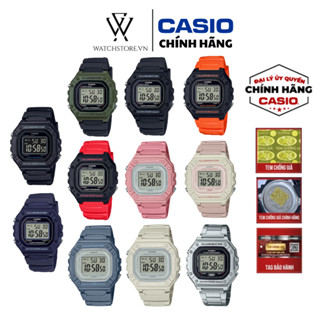 Đồng Hồ Điện Tử Unisex Series W-218 Trẻ Trung Năng Động Mặt Kính Nhựa Vuông 43.2mm Chống Nước Chính Hãng Casio