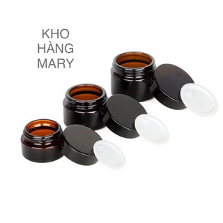 Hủ 10g 30g 50g - hủ thuỷ tinh nâu đựng kem , chiết mỹ phẩm - hủ nâu / trong nắp đen