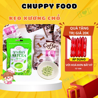 Kẹo Xương Chó 🎁CHUPPY FOOD🎁Kẹo Vị Matcha, Cà Phê Ngọt Dịu Kẹo Xương Chó Đồ Ăn Vặt Tuổi Thơ