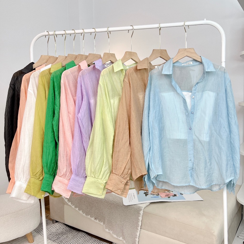 Áo sơ mi voan tơ mỏng mát nhiều màu kèm áo 2s - 247srore.vn - SMvoanto1311_P5K10