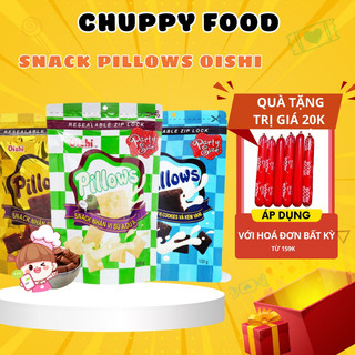 Snack Pillows Oishi 🎁CHUPPY FOOD🎁 Nhân Kem Sữa Dừa/ Socola/ Kem Vani, Bánh Nhân Kem Đồ Ăn Vặt