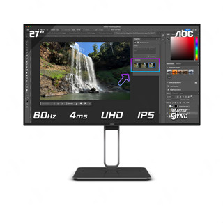 Màn hình đồ họa AOC U27U2S 27 inch, 4K UHD 60Hz, Nano IPS, 4ms, sRGB 100%, AdaptiveSync