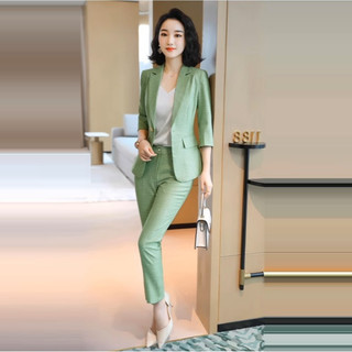 Vest nữ công sở áo vest tay lỡ quần dài tj38 - xanh
