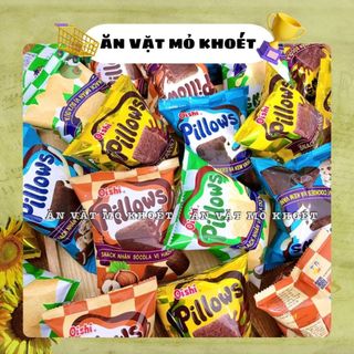 Bánh snack oishi Pillows Socola, hạnh nhân, sữa dừa, kem vani