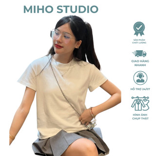 Áo Thun Babytee Cổ Tròn Basic ,Áo Baby Tee Trơn Form Vừa, Áo Phông Chất Vải Cotton Mùa Hè Thoáng Mát Premium Miho Studio