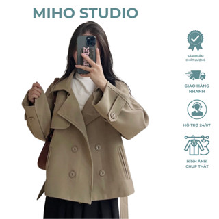 Áo măng tô dáng ngắn hàng quảng châu Miho studio
