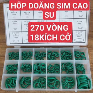 Hộp gioăng sim vòng đệm cao su thay thế màu xanh 270 vòng 18 cỡ cao cấp chịu dầu chịu nhiêt