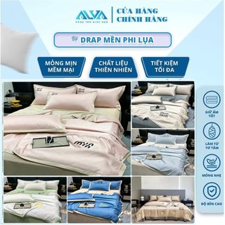 Bộ chăn ga phi lụa min min alva siêu mềm mượt, sang trọng , mịn màng, thoáng mát