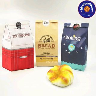 50 túi bánh mì hoa cúc dọc, túi giấy đựng bánh mì nho dừa dáng đứng