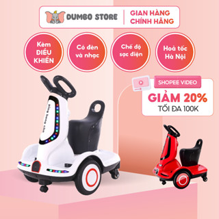   Ship Hoả Tốc  Xe điện trẻ em kèm điều khiển,xe xoay cho bé thăng bằng 360 độ có đai an toàn có đèn nhạc DUMBO STORE 