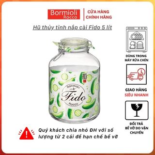 Hũ thủy tinh nắp cài Bormioli Rocco Fido 5000ml, ngâm rượu, muối dưa, ngâm dấm