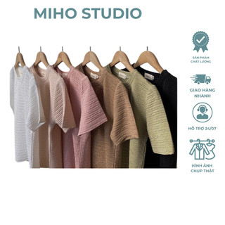 Áo thun cổ tròn xốp mới ss2023 Miho Studio