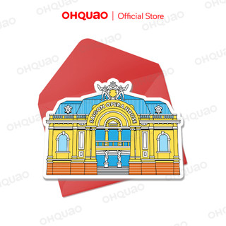 Bưu thiếp du lịch nhà hát lớn - saigon opera house cutout postcard ohquao