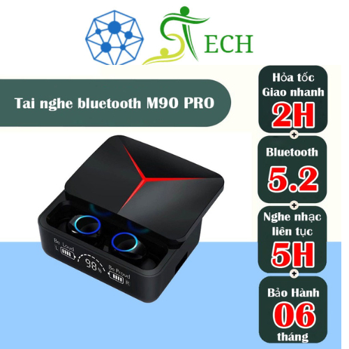 Tai Nghe Bluetooth M90 Pro Kèm Phụ Kiện Âm Thanh Sống Động