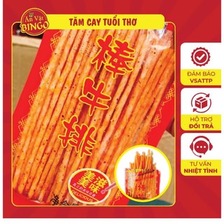 Tăm cay tuổi thơ, que cay nội địa trung, que tăm cay gói 25g - ăn vặt bingo