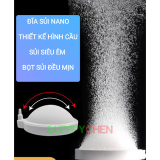 Đĩa sủi nano hình cầu lồi siêu mịn vn-100 - sủi siêu mịn cho hồ cá cảnh