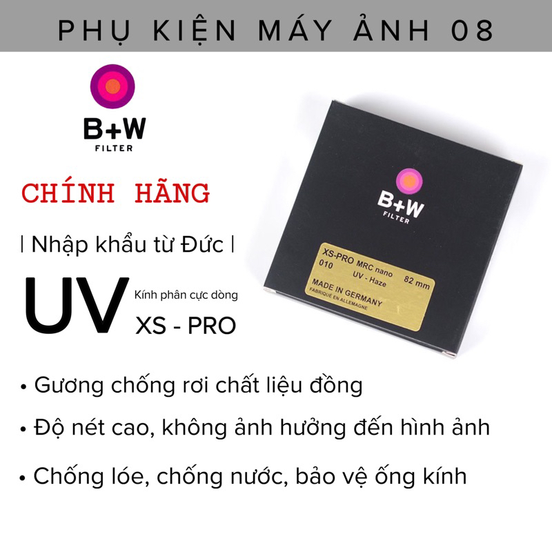 [ BH 5 năm ] KÍnh lọc B+W  010 UV-Haze MRC Nano đủ Size (Chính Hãng)
