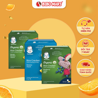 Bánh Gạo Ăn Dặm Gerber Hữu Cơ Vị Hoa Quả Bánh Ăn Dặm Tập Cầm Năm Dành Cho Bé Từ 7 Tháng 48g-BiboMart 