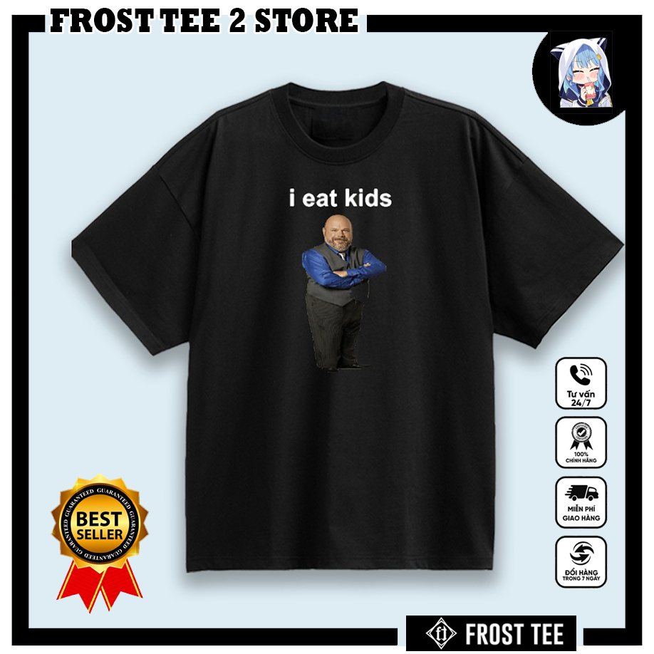 Áo thun local brand I eat kids | Áo oversize meme funny nam nữ