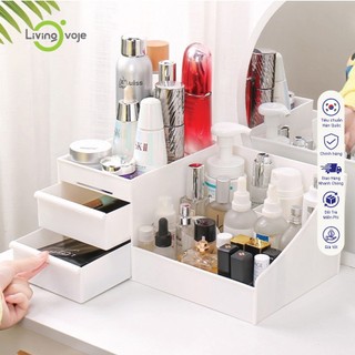 [Kệ để bàn 1 - Không tay nắm] Kệ 3 tầng - Kệ đựng mỹ phẩm, dụng cụ học tập, gọn gàng