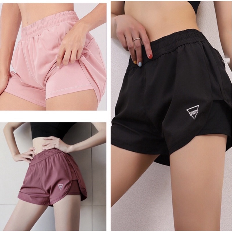 Quần đùi thể thao vạt tròn 2 lớp nữ phù hợp chơi boxer tập gym, chạy bộ, yoga, aerobic... của skyless sports.(QL028)