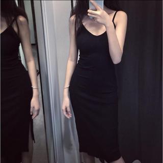 Đầm thun hè body 2 dây xẻ tà - dv-0001